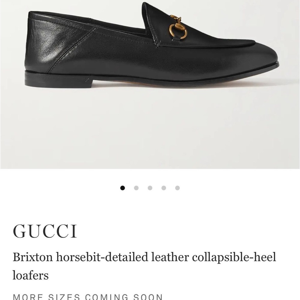 Gucci Black Leather Loafers with Gold Horsebit